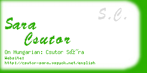 sara csutor business card